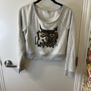 Express Beaded Owl crop tops